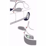 Kuvassa Hobi Hirvipillien eli Hirvivaroittimien asennuspaikkoja. Hirvipillien asennus ja huolto-ohje.